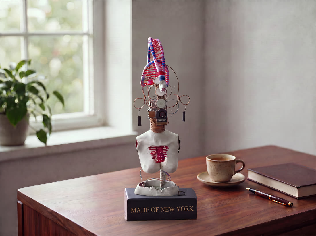 Small edition of Sculpture IV on a walnut desk